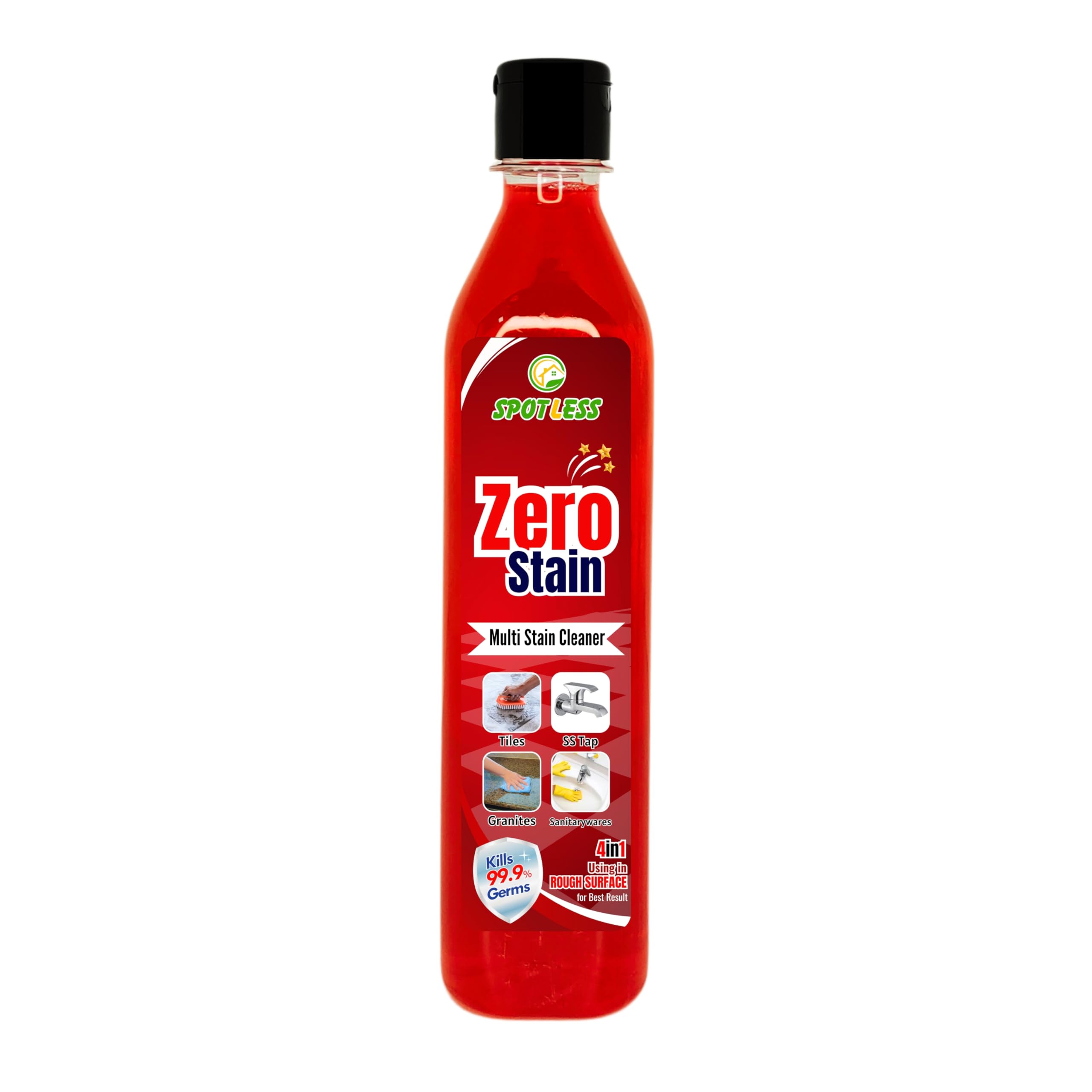 SPOTLESS Zero STAIN 500ml Salt stain remover for all purposes Advance Tile Cleaner for Kitchen, Bedroom & Bathroom Floors, Removes Grease, Dirt & Tough Stains