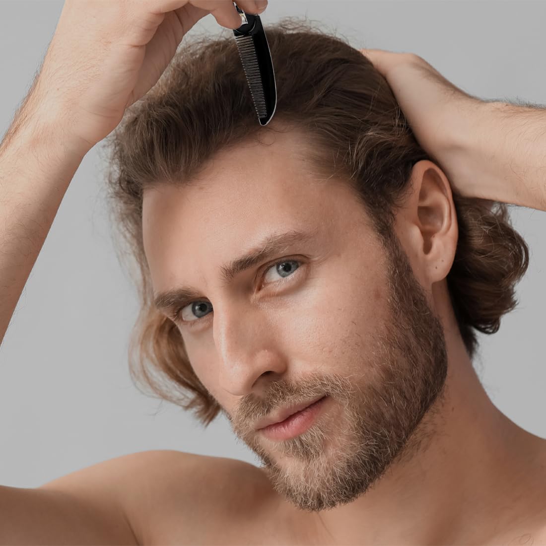 Confezione da 3 pettini per barba pieghevoli, baffi pettine piccolo tascabile pettine per baffi pettine per capelli portatile, per Cura e Pettinatura di Barba, Pettine Pieghevole Da Viaggio