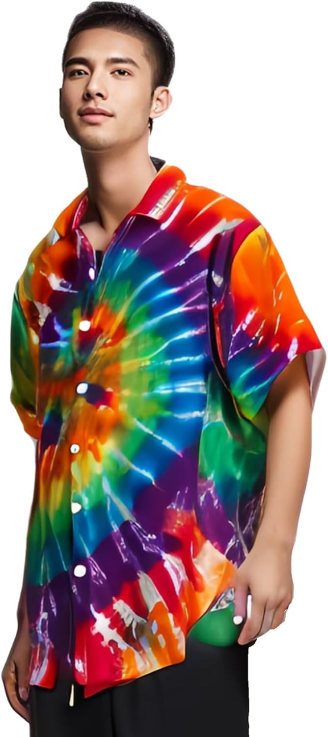 Bowling Shirts for Men Print Short Sleeve Regular Fit Hawaiian Casual Button Down Beach Shirts - Image 6