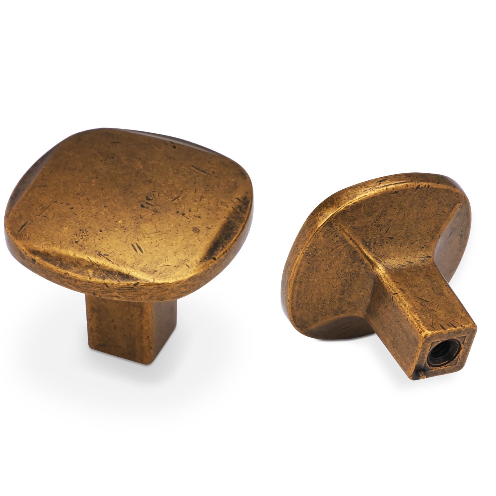 BUKOBYHE 10 Pack Kitchen Cabinet Handles Antique Brass Cabinet Knobs Vintage Drawer Knobs Kitchen Hardware