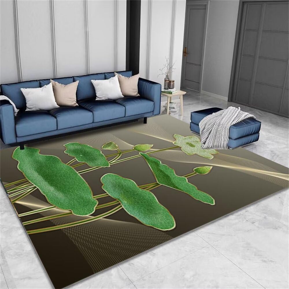 Alfombra infantil verde de hoja de loto para renovar la habitación juvenil