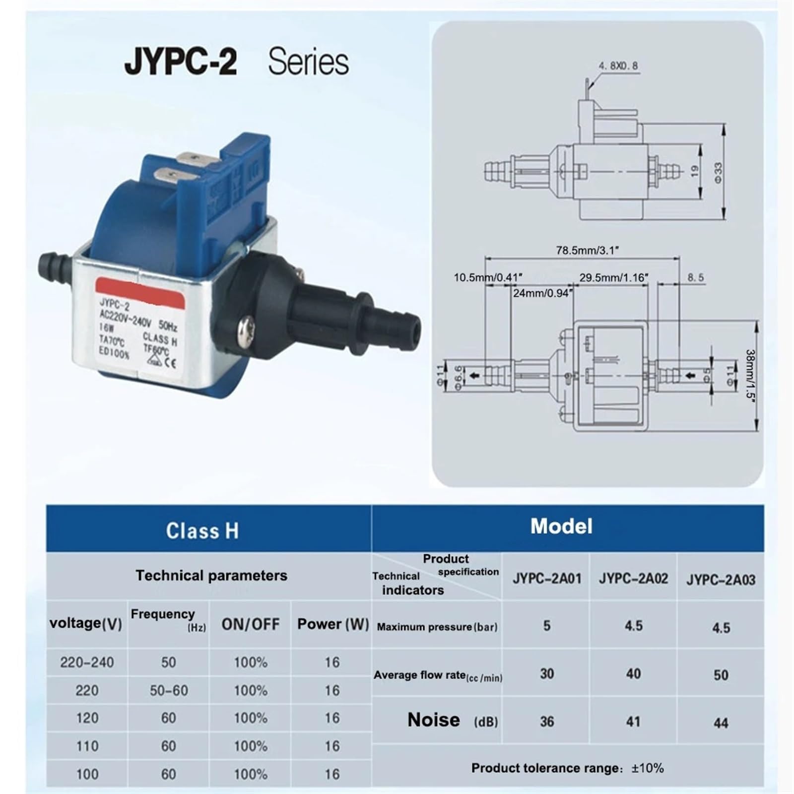 Pompa wodna z elektromagnetycznym elektromagnesem AC 220V - 240V 16W JYPC-2A02 do żelazka elektrycznego, mopa parowego/parownika itp.