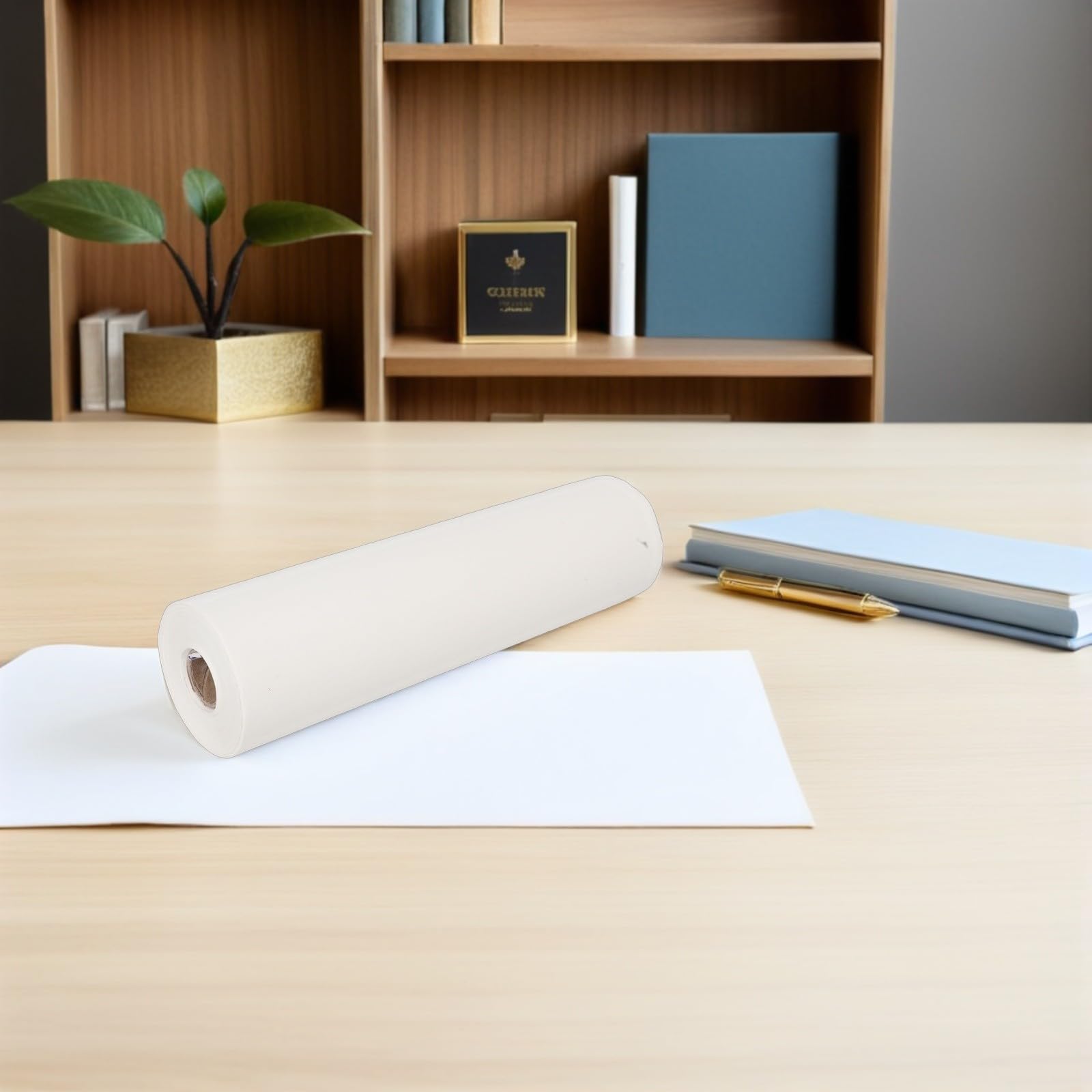 OFFIGAM Rollo de Papel de Arroz Xuan Blanco de 35cm X 50m con Material Grueso y Diseño en Rollo, Adecuado para Caligrafía China y Pintura Artística en Casa o Exteriores