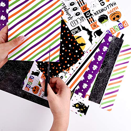 Astaron 60 Sheets Halloween Pattern Paper Set 5.5 X 8.2 Inches Decorative Paper For Card Making Craft Scrapbook Decoration, 10 Styles #TOP2