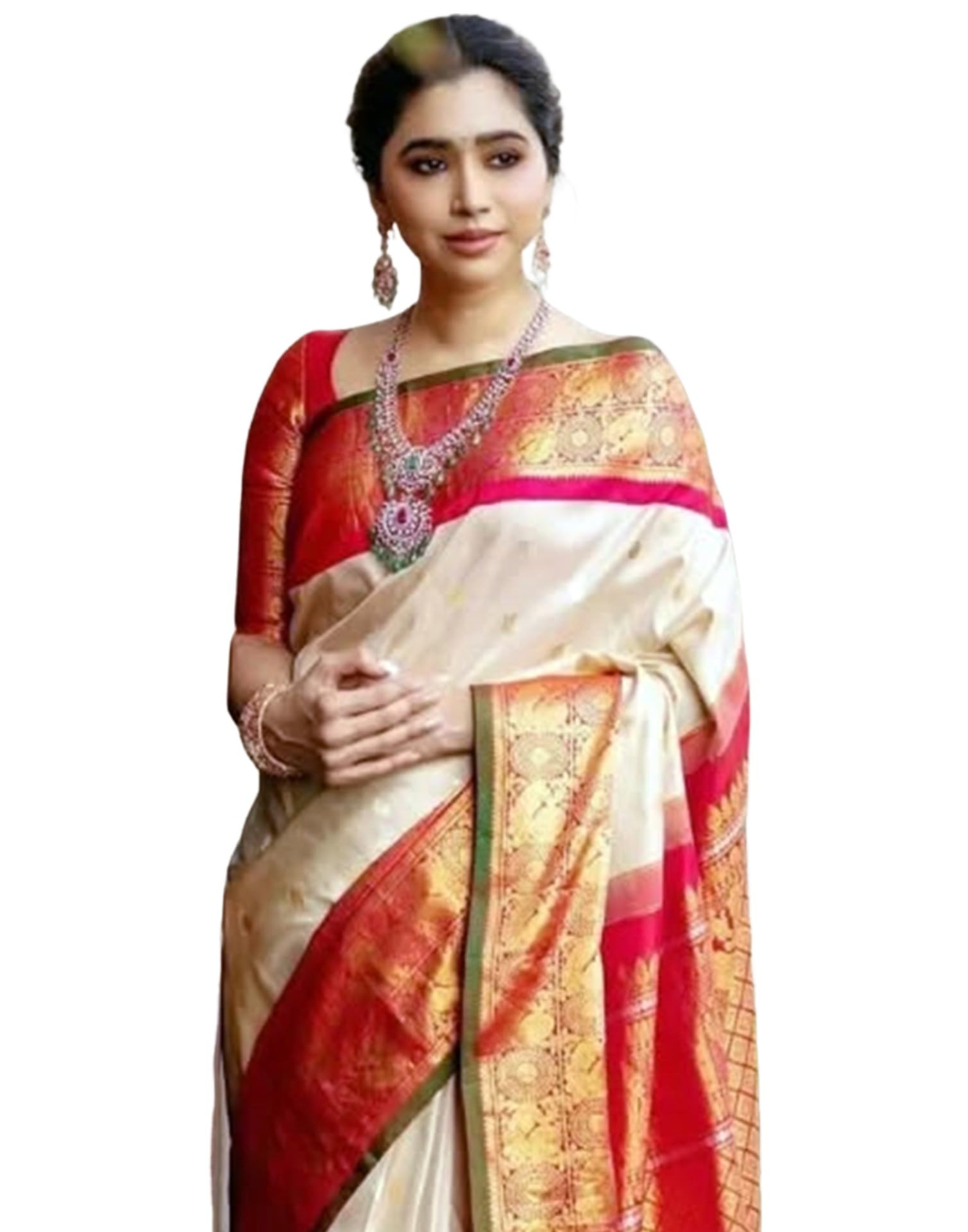 siril Women's Soft Banarasi Silk Jacquard Saree with Unstitched Blouse Piece-picture-29