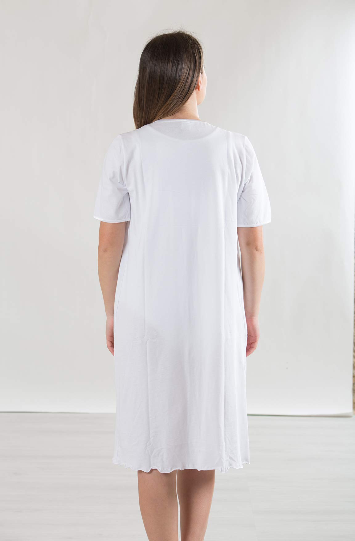 Premamy - Camicia Clinica per Donna, Modello Svasato, Materiale Anallergico, Pre-Post Parto