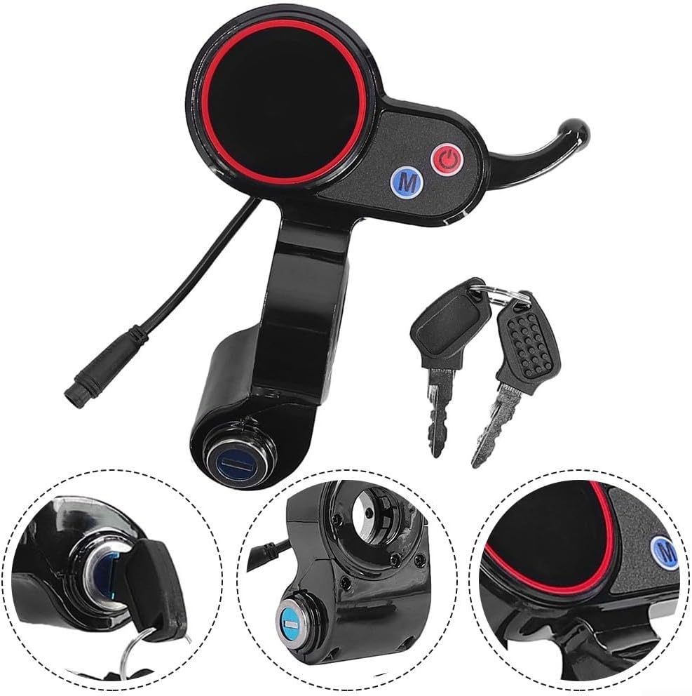 Electric Scooter LCD Display for H5 E-Scooter Thumb Throttle Speedometer, E-Bike Thumb Throttle Controller with LCD Display Panel Cycling Monitor Scooter Controller