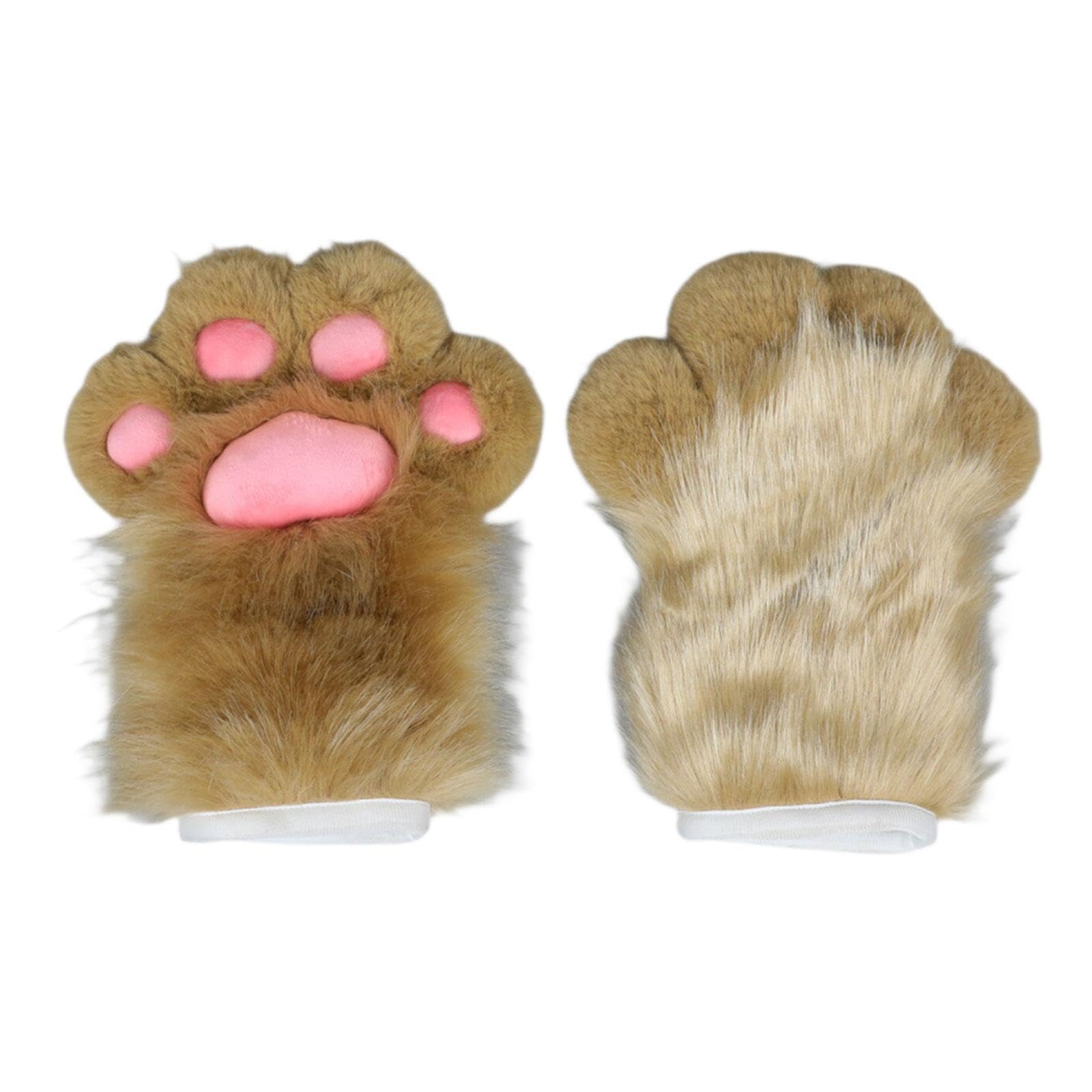 Guantes de pata de gato para mujer, manoplas felpa para fiesta Halloween, accesorios para disfraces Cosplay, disfraces y eventos temáticos divertidos, guantes pata gato para mujer,