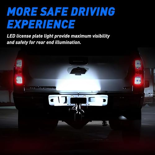 Miniatura 4 de BESULEN 2 luces LED para matrícula de automóvil, luz blanca brillante, luces de parachoques trasero, luz de repuesto OEM para matrícula, para