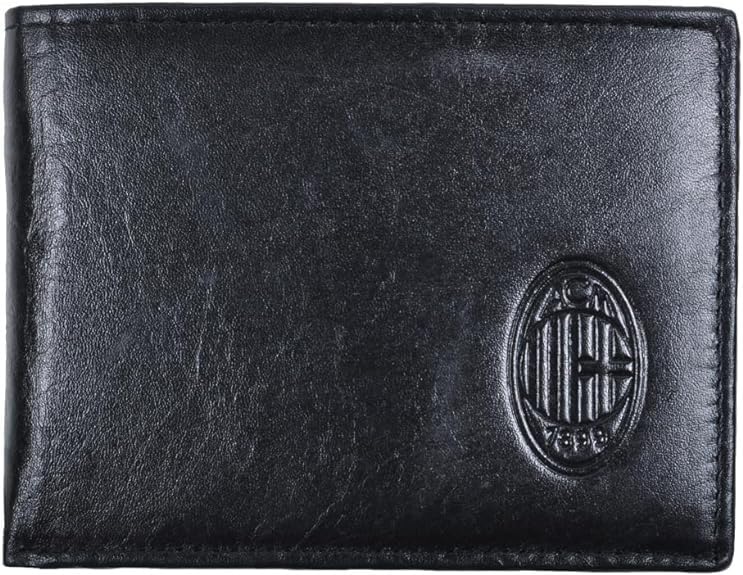 Portafoglio AC Milan Ufficiale - Design Unisex In Pelle, Chiusura A Pressione, Nero - Foto 2