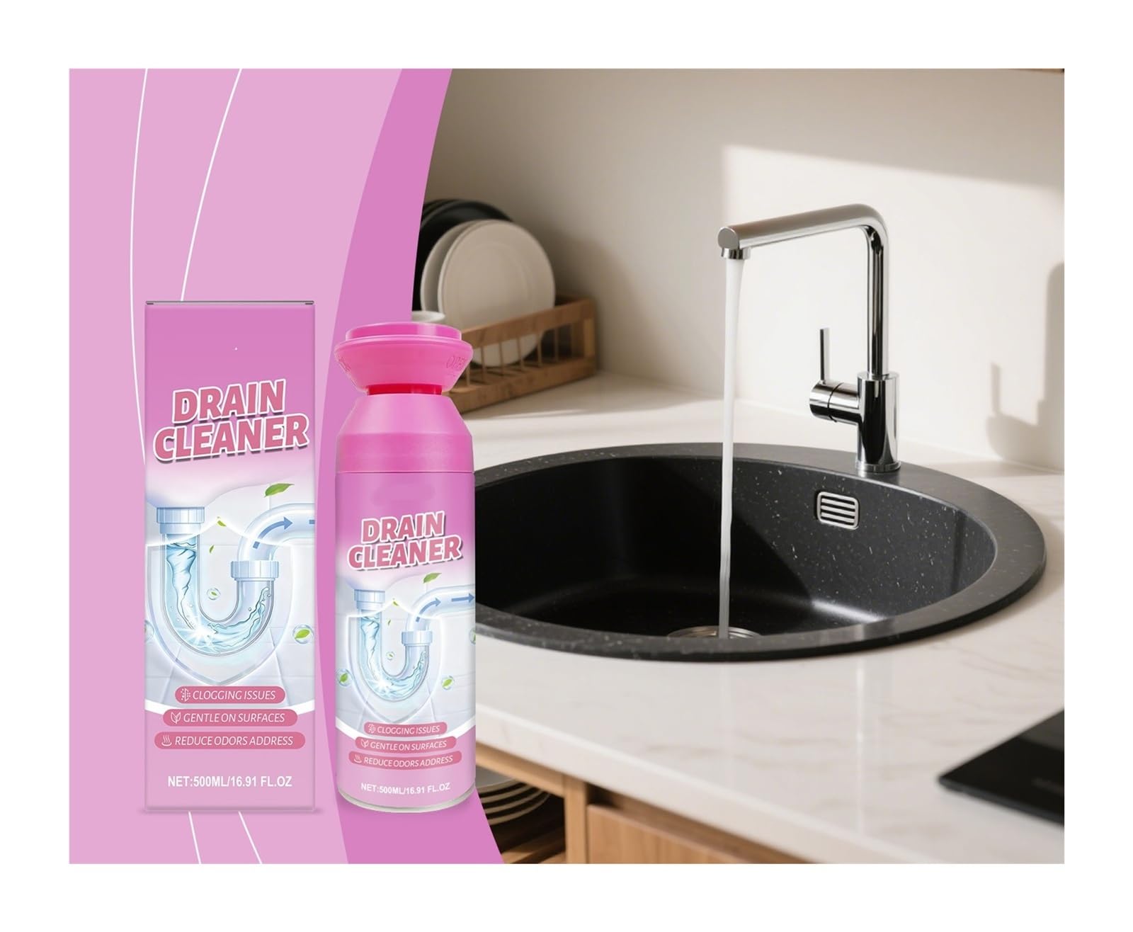 Nettoyant for canalisations de 500 ml, désodorise, prévient les obstructions et entretient tuyaux