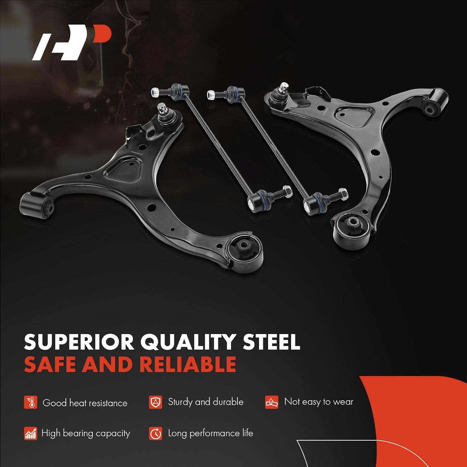 A-Premium 4Pcs Front Suspension Kit, Lower Control Arm Assembly & Sway Bar Link, Compatible with Hyundai Santa Fe 2007 2008 2009