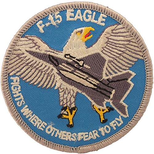 Patch US Air Force F-15 Eagle bleu et blanc 7,6 cm pour réparer et décorer un blouson