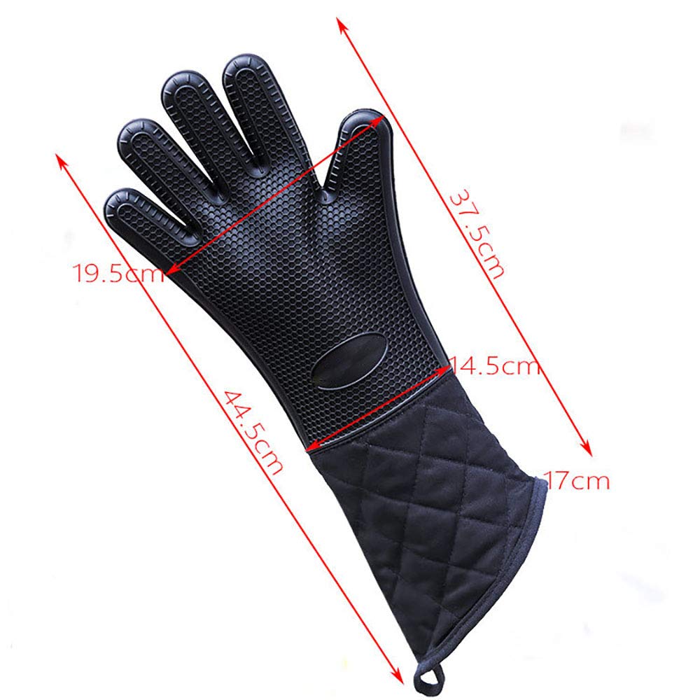 Grillhandschuhe Hitzebeständig, rutschfeste Silikon Backhandschuhe Kaminhandschuh Ofenhandschuhe Grill Kochhandschuhe für Küche