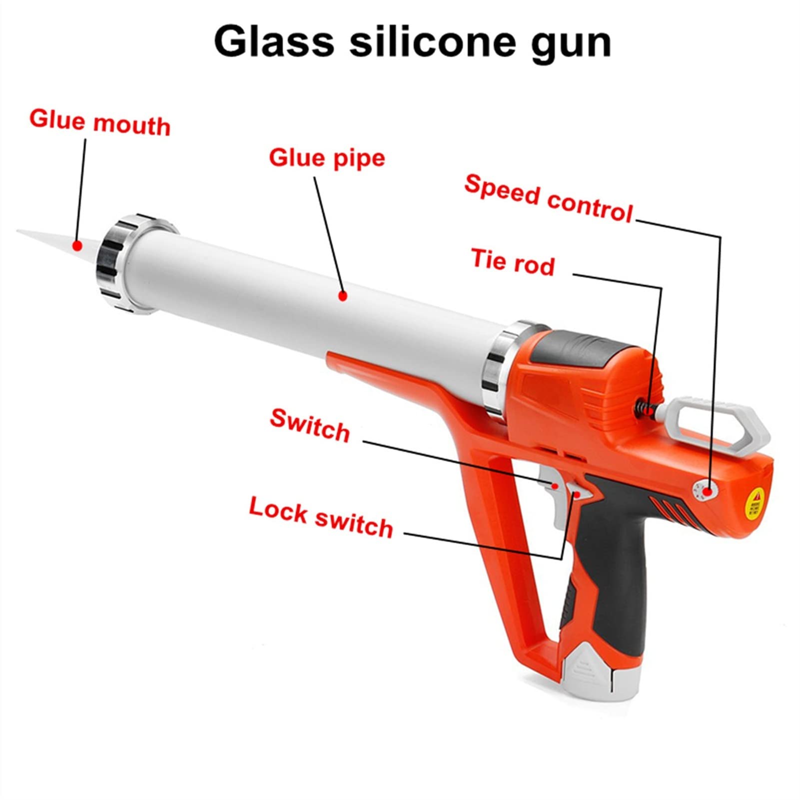 Pistola per Silicone elettrica Senza Fili Senza spazzole Batteria agli ioni di Litio Puntatura per Mattoni Stuccatura per Malta Spruzzatore Applicatore Utensili elettrici di riempimento per calafata