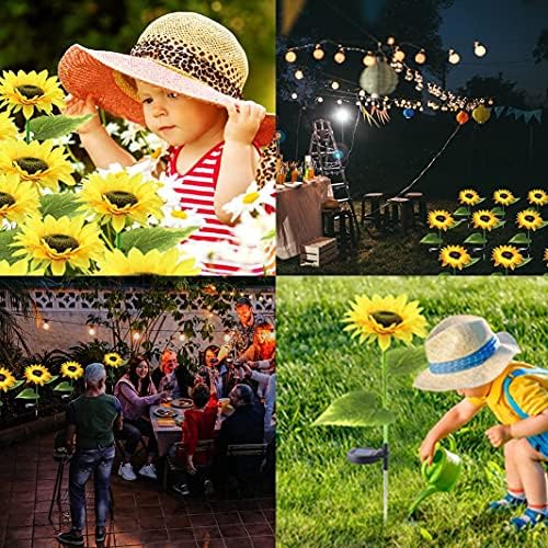 Forlivese Solar Lights Outdoor Garden Ornaments, 2 Packs Sunflower Solar Lights Garden Stakes Decorative,Solar Flower Lights Waterproof IP65,Outdoor Solar Lights for Garden Yard Pathway Patio Lawn