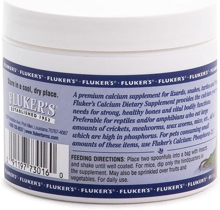 Fluker's Reptile Calcium Supplement Without Vitamin D3 Black 4-Ounce