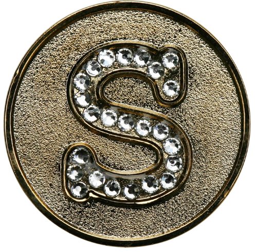Monogram Initial Golf Ball Marker with Crystals and Matching Hat Clip | Personalized Golf Accessories