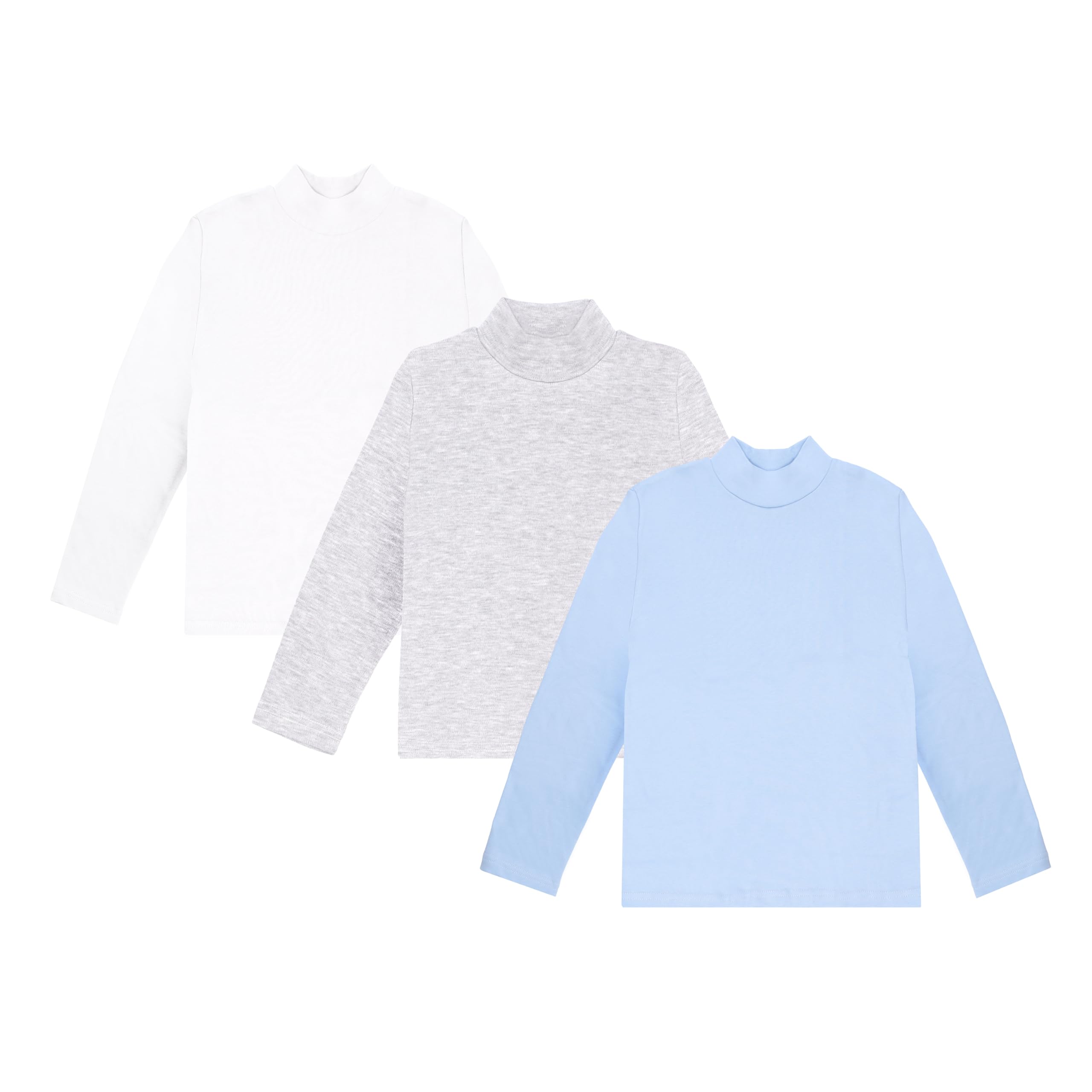 Ellepi Lot de 3 Maillots Fille à Manches Longues en 100% Coton Chaud