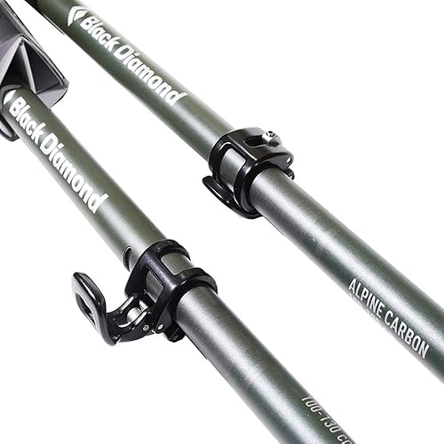 Miniatura 4 de Paquete de 2 bastones de senderismo de fibra de carbono, plegables, ligeros, absorbentes de golpes, para senderismo, caminar y correr, con agarres