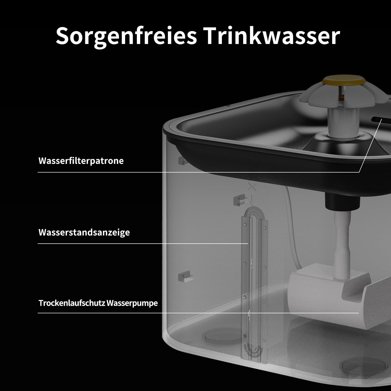 DOEL Distributore automatico di cibo e acqua 2 in 1 per gatti, dispenser di cibo secco di grande volume da 6 litri + dispenser d'acqua da 2,5 litri, controllo app, registrazione vocale, connessione