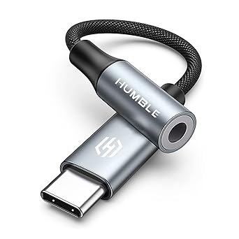 HUMBLE Type-C to 3.5mm Audio Jack Adapter with DAC – Compatible with iPhone 15 Pro Max/ 15 Pro/ 15 Plus, Galaxy S24/ S24 Ultra/ S23/ S23 Ultra/ S22/ S21, Flip/Fold, iPad Pro & Other Type C Devices - image, photos