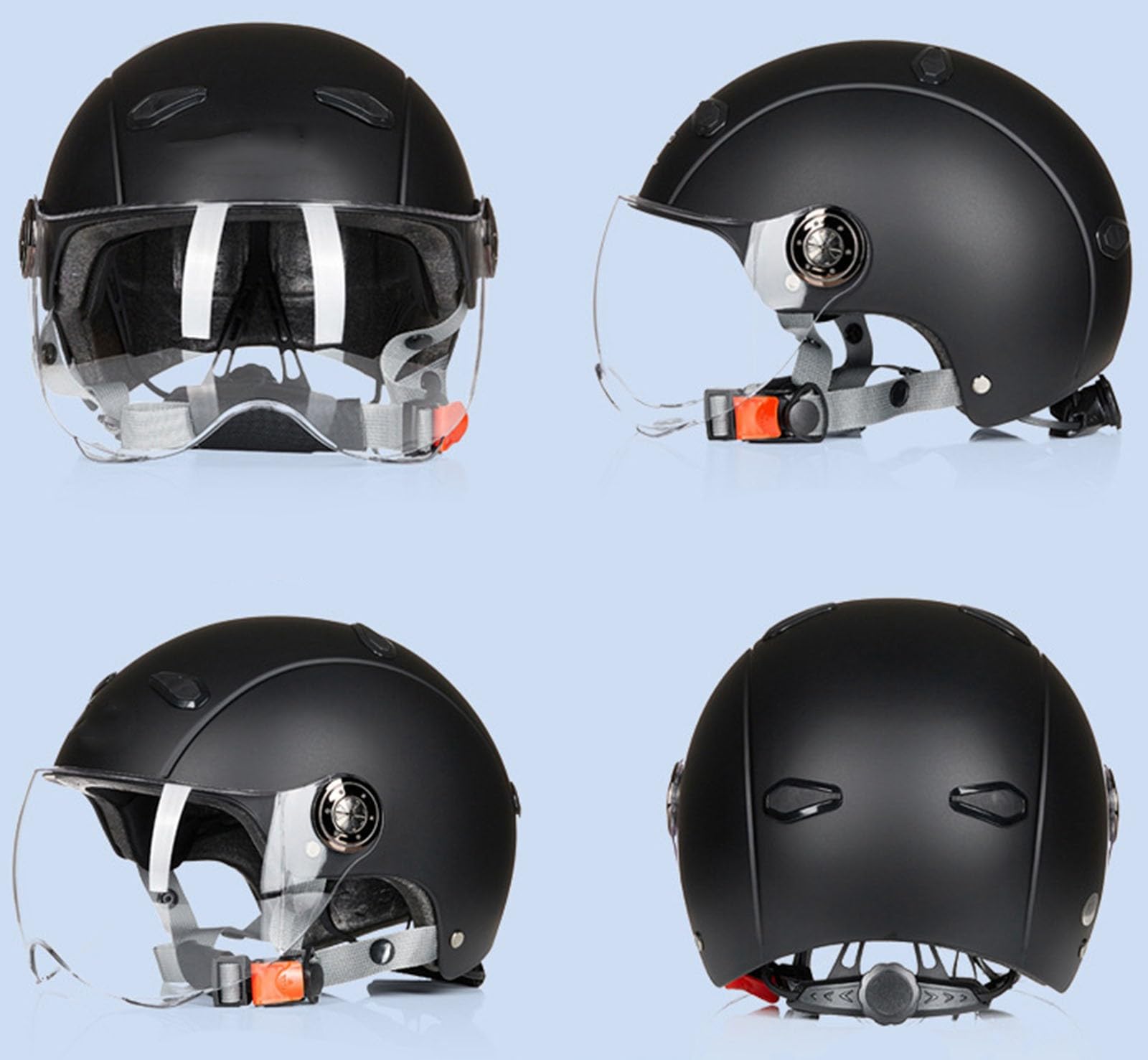 Caschi moto vintage, Casco da moto jet Donna Uomo Casco Scooter Aperto Casco da moto leggero retrò ECE Omologato, Caschi per motociclisti a metà faccia Atv Caschi