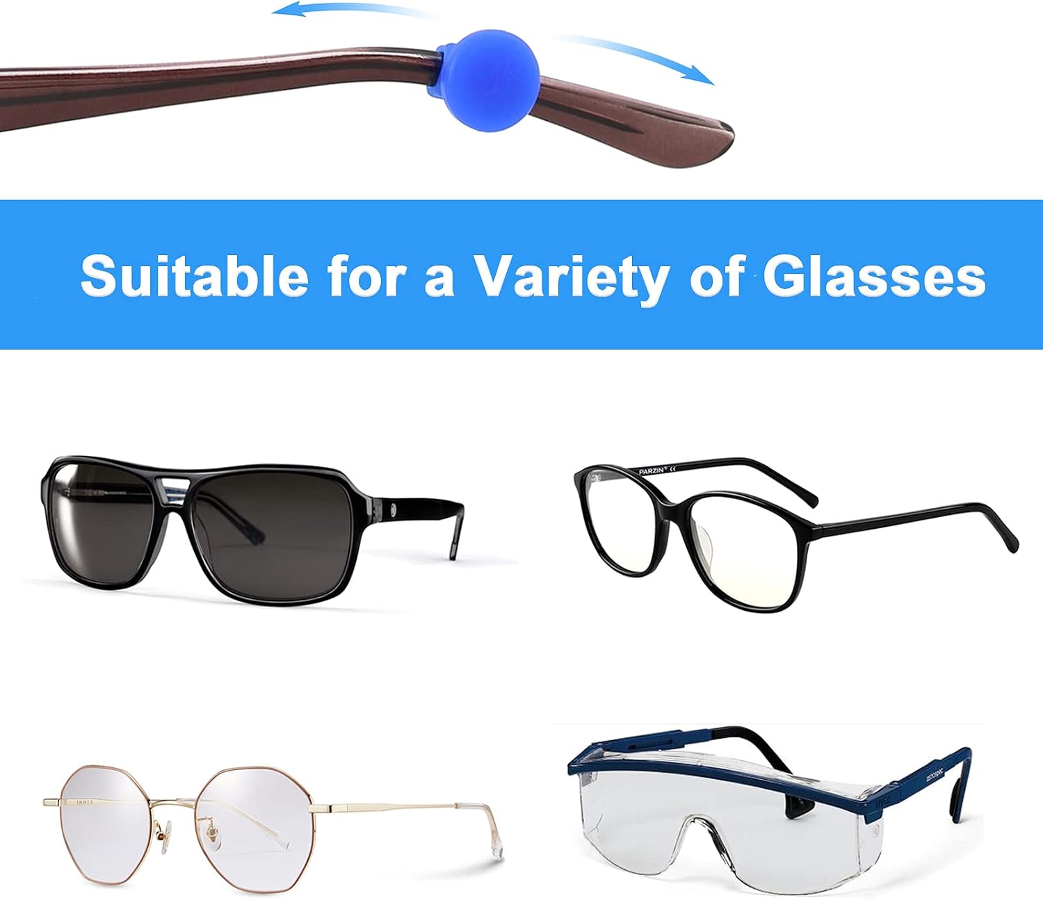 ANYGIFT 4 Pairs Adjustable Eyeglass Hooks for Mask Holders to Protect Ears, Silicon Ear Saver for Masks Glasses, Mask Strap Extender for Sunglasses(4 Colors)