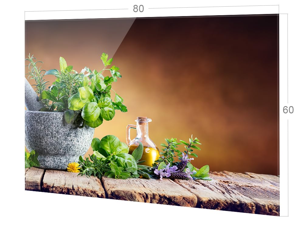 GRAZDesign Küchenrückwand Glas Kräuter Im Glas
