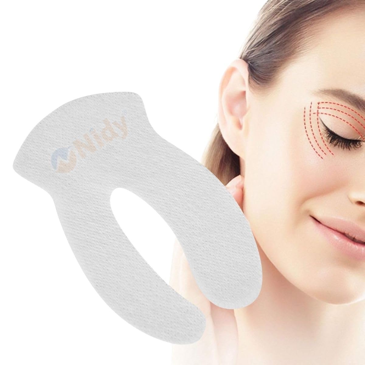 Nidy® 100Pcs Disposable DIY Dry U-Shape Eye Patch Mask Sheets without Any Cosmetic Product, Use NonWoven Under Eye Care Pads with Dark Circle Cream/Lotion/Gel/Fruit for Facial/Therapy/Relaxation/Moisture Retention-All SkinType-image-36