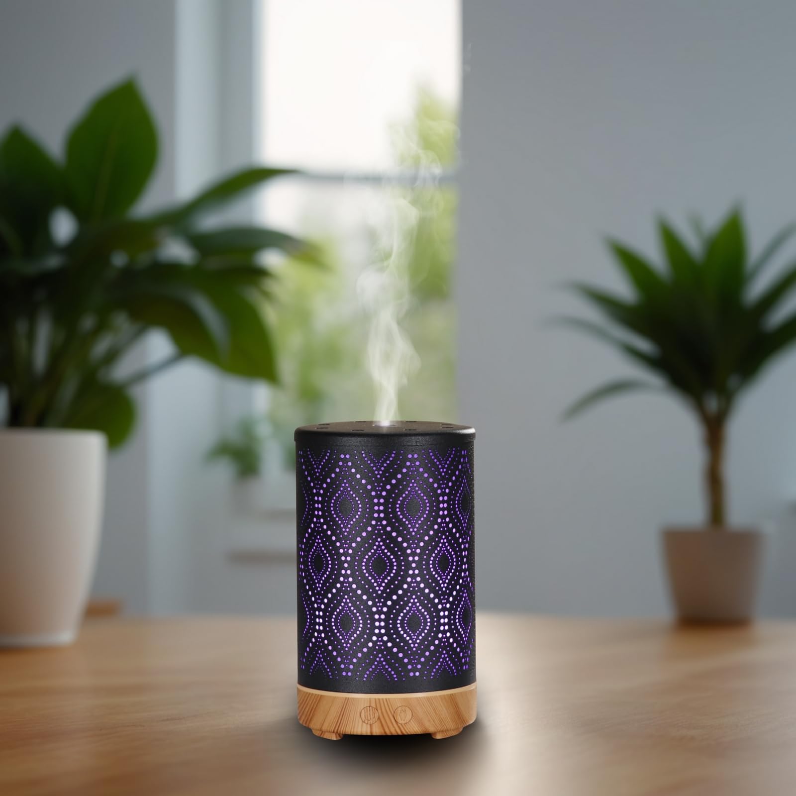 Zen'Arôme Difusor ultrasónico de aromaterapia Sevilla, difusor de Aceite Esencial en frío, difusor eléctrico con Control Remoto, iluminación LED Personalizable, Carcasa de Metal con diseño Original