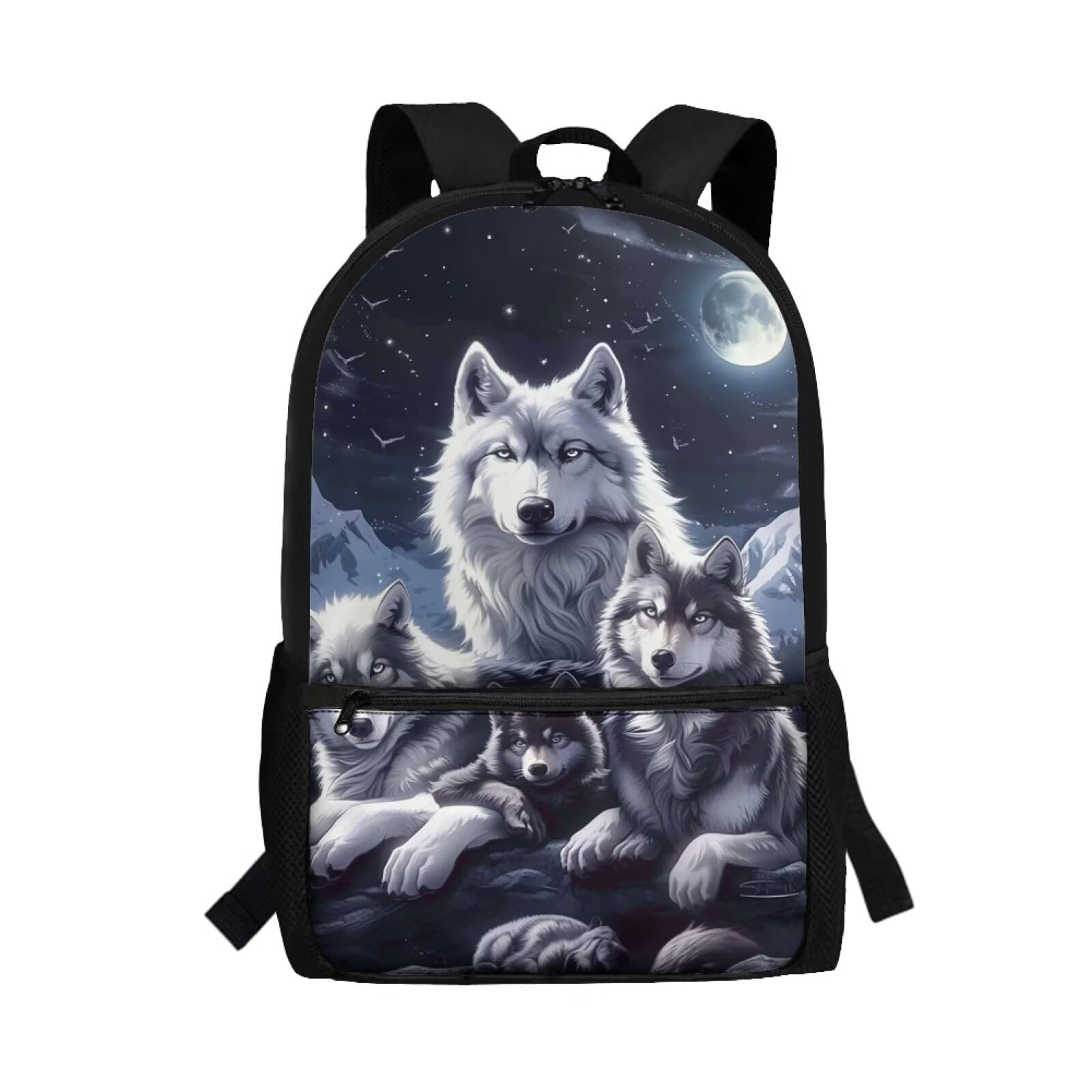 Dremagia Wolf School Bag for Boys 8-12 Kids Backpacks for School Cool Backpack for Teenagers Girls Bookbag Ages 8-10 with Adjustable Shoulder Strap