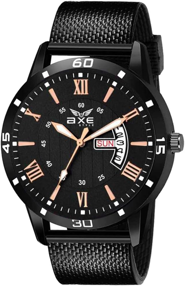 Axe StyleAll Black Day & Date Genuine Watch for Men (XDD-7066)