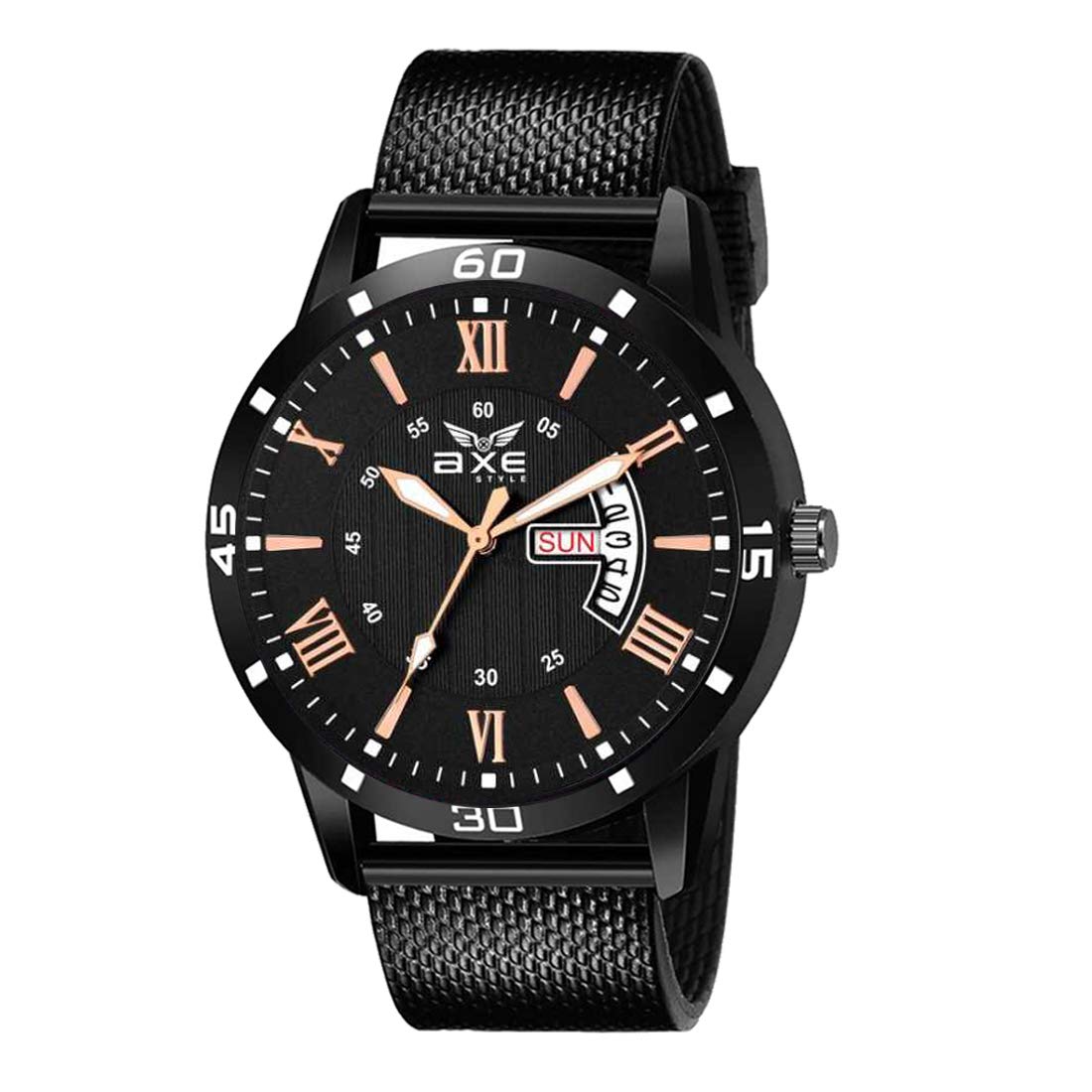 Axe StyleAll Black Day & Date Genuine Watch for Men (XDD-7066)