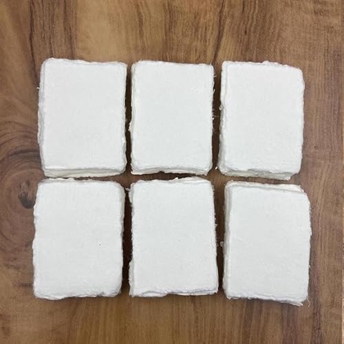 Habiller Deckle Edged Handmade Paper Place Cards, Escorts Card, Blank Note Card Stock, Gift Tags, Visiting Card Made of Cotton Rags-Off-White- Pack of 100- (2x3-100)