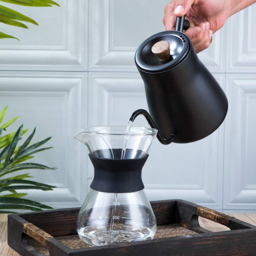 850ML Stainless Steel Drip Over Coffee Pot Kettle Gooseneck Moka Coffee Kettle (B: No Thermometer)