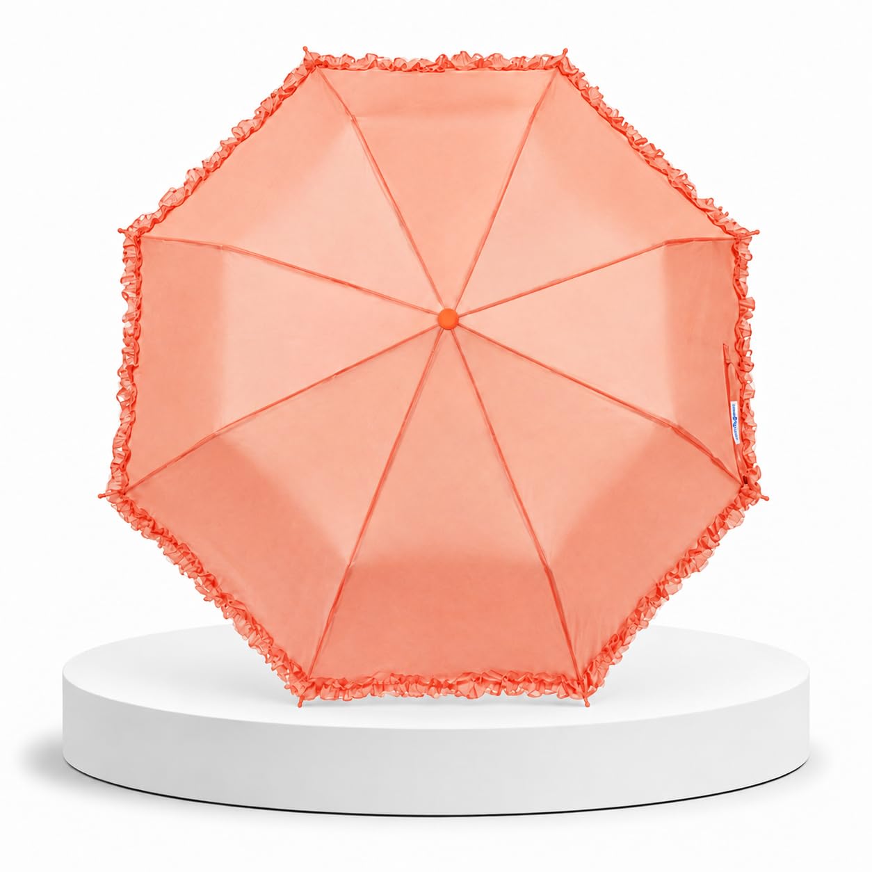Pastel Print Travel Umbrella for Women & Girls | Stylish Frill Border Folding Design | Windproof Waterproof | UV Protection | Lightweight Compact for Sun & Rain-image-41