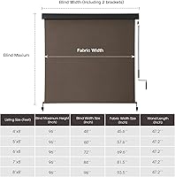 Vista 7 de VICLLAX Persiana Enrollable Premium para Exteriores de Tela PVC, Persiana Enrollable Exterior Operada con Manivela con Cenefa Protectora de Aluminio