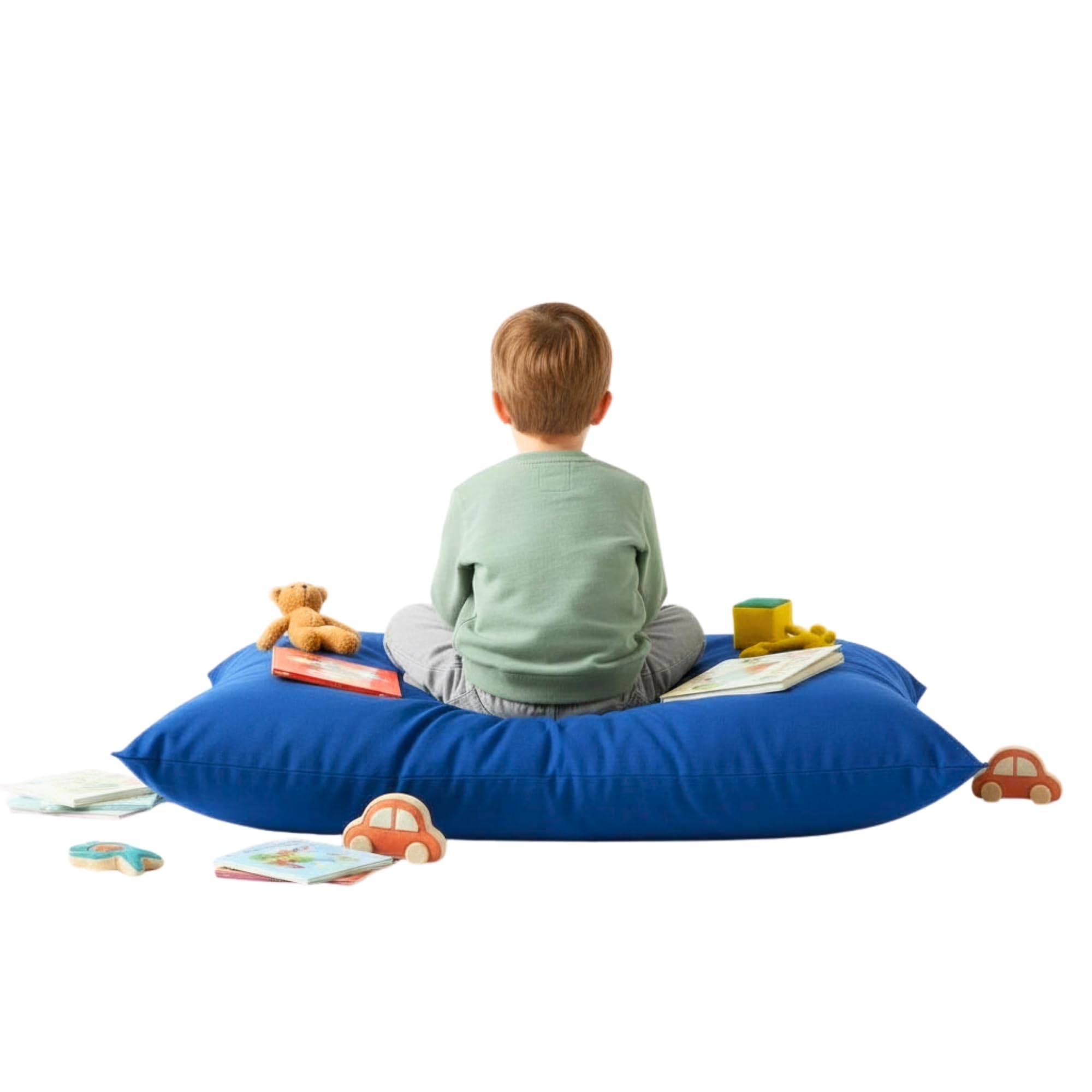 Kosiproducts Beanbag Floor Square Cushions Pillow indoor outdoor garden Water Resistant 100% Polyester [70cmx70cm, Royal Blue]
