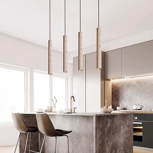 Miniatura 6 de Moderna lámpara colgante de mármol de piedra natural tubo largo vintage colgante accesorio de iluminación para isla de cocina, comedor, fregadero,