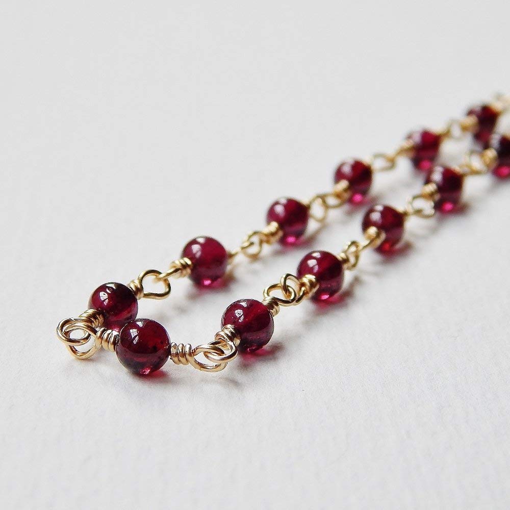 Garnet Necklace Gold Filled