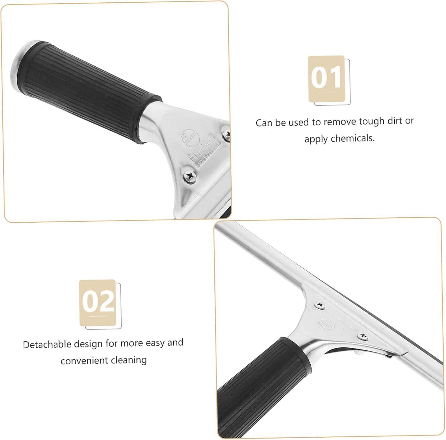 GALPADA Glass Cleaning Squeegee with Detachable Sleeve 12-Inch Window Washing Tool for Car Windshields Shower Doors and Home Use Sturdy and Efficient Cleaning Accessory