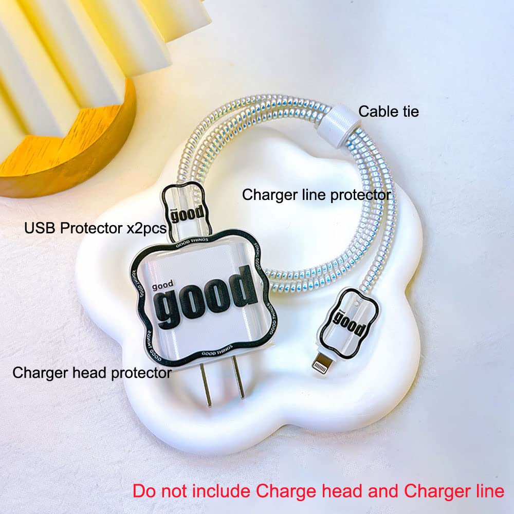 ZOSTLAND Heart Shape Cable Protector - 5-in-1 DIY Charger Saver For IPhone
