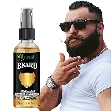 Beard Growth Oil - 50ml - More Beard Growth, With Redensyl, 8 Natural Oils including Jojoba Oil, Vitamin E, Nourishment & Strengthening, No Harmful Chemicals (New)