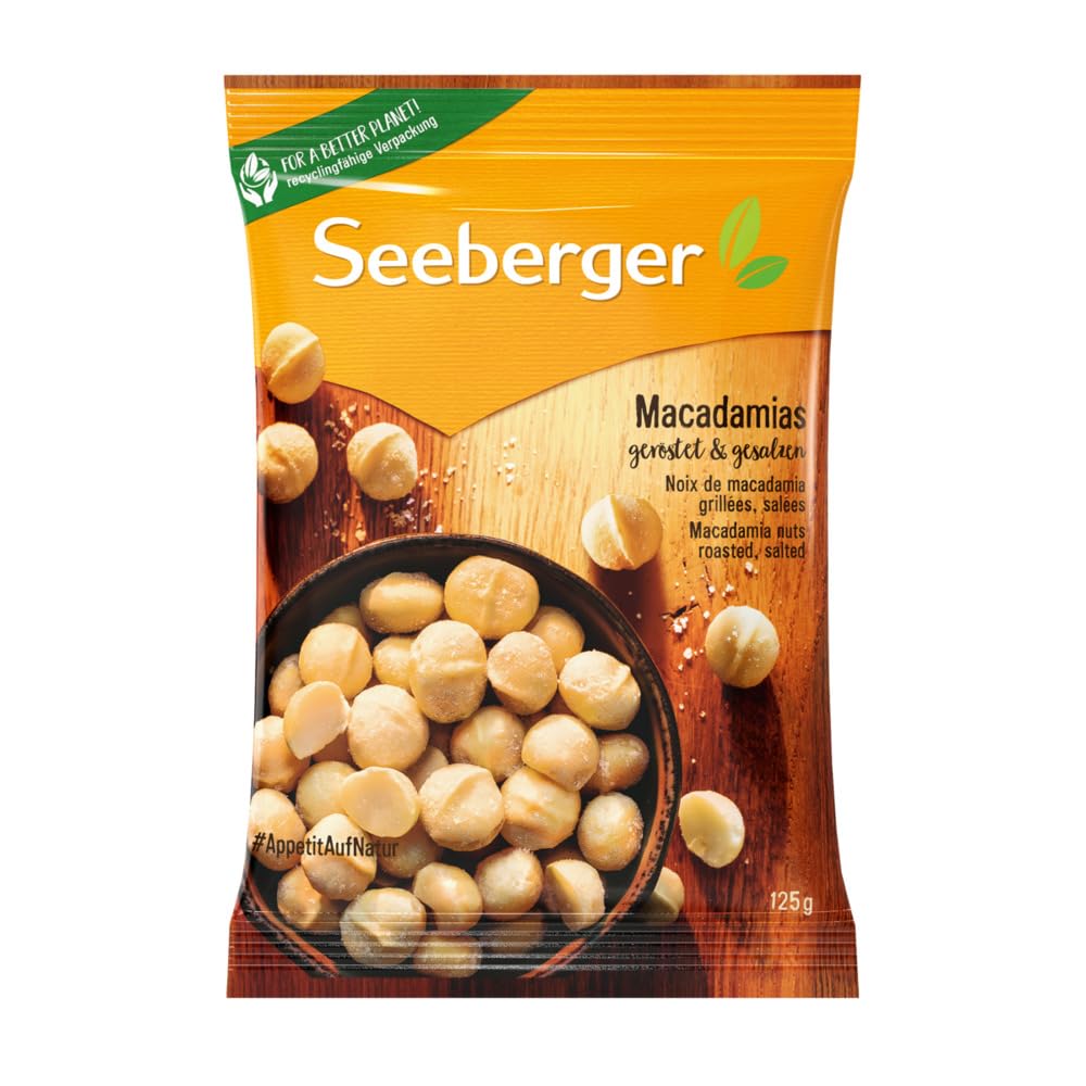 Seeberger Macadamia geröstet, gesalzen, 13er Pack (13 x 125 g Beutel)