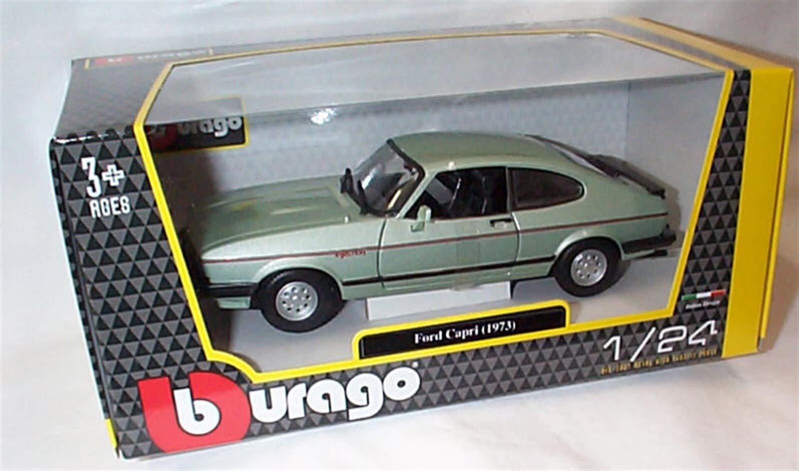 Burago Ford Capri Mk3 2.8i 1982 green car 1:24 scale diecast model