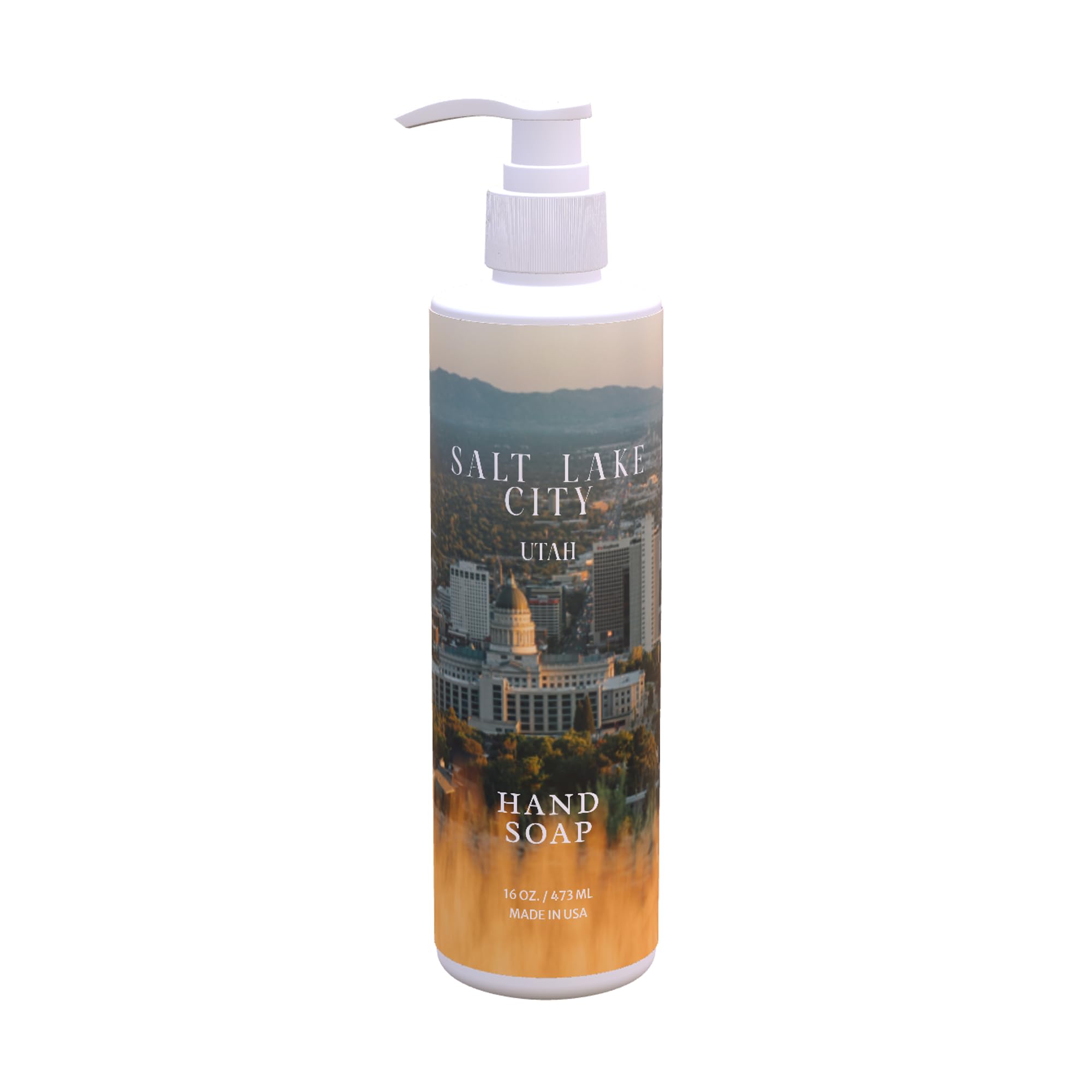 Hand Soap Set Salt Lake City City Map Design Fresh Green Tea Lemon Scent 12 Pack 16 oz