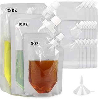 16Pcs Drink Flask Pouches,Reusable Juice Bags,Concealable and Reusable Drink Pouches for Travel, Outdoor Sports, Concerts, Events