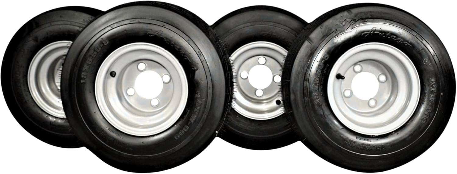 18x8.50-8 with 8x7 Gray Assemblies for Golf Cart and Lawn Mower (Set of 4)