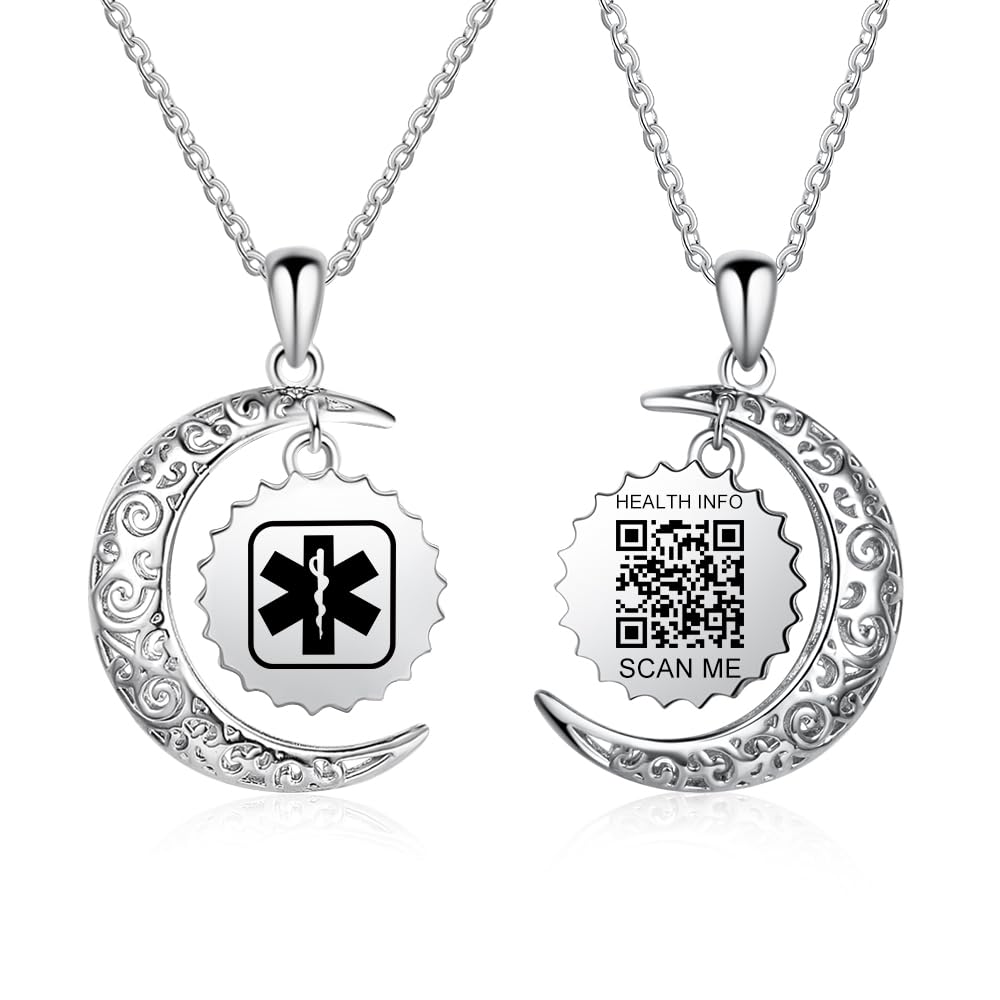 Pulseras Médicas Mejoradas Con Código QR Para Hombres y Mujeres, Pulsera de Identificación de Alerta Médica de Acero de Titanio, Se Adapta a Muñecas de 8 a 10 Pulgadas